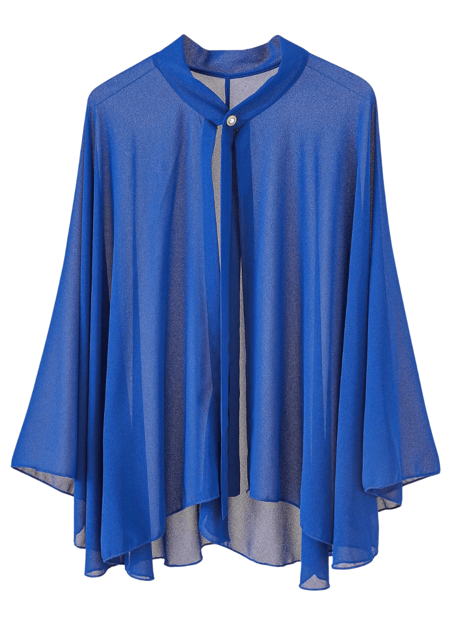 Poncho Aérien Chic Couleurs Variées  Bleu / Taille Unique / Polyester