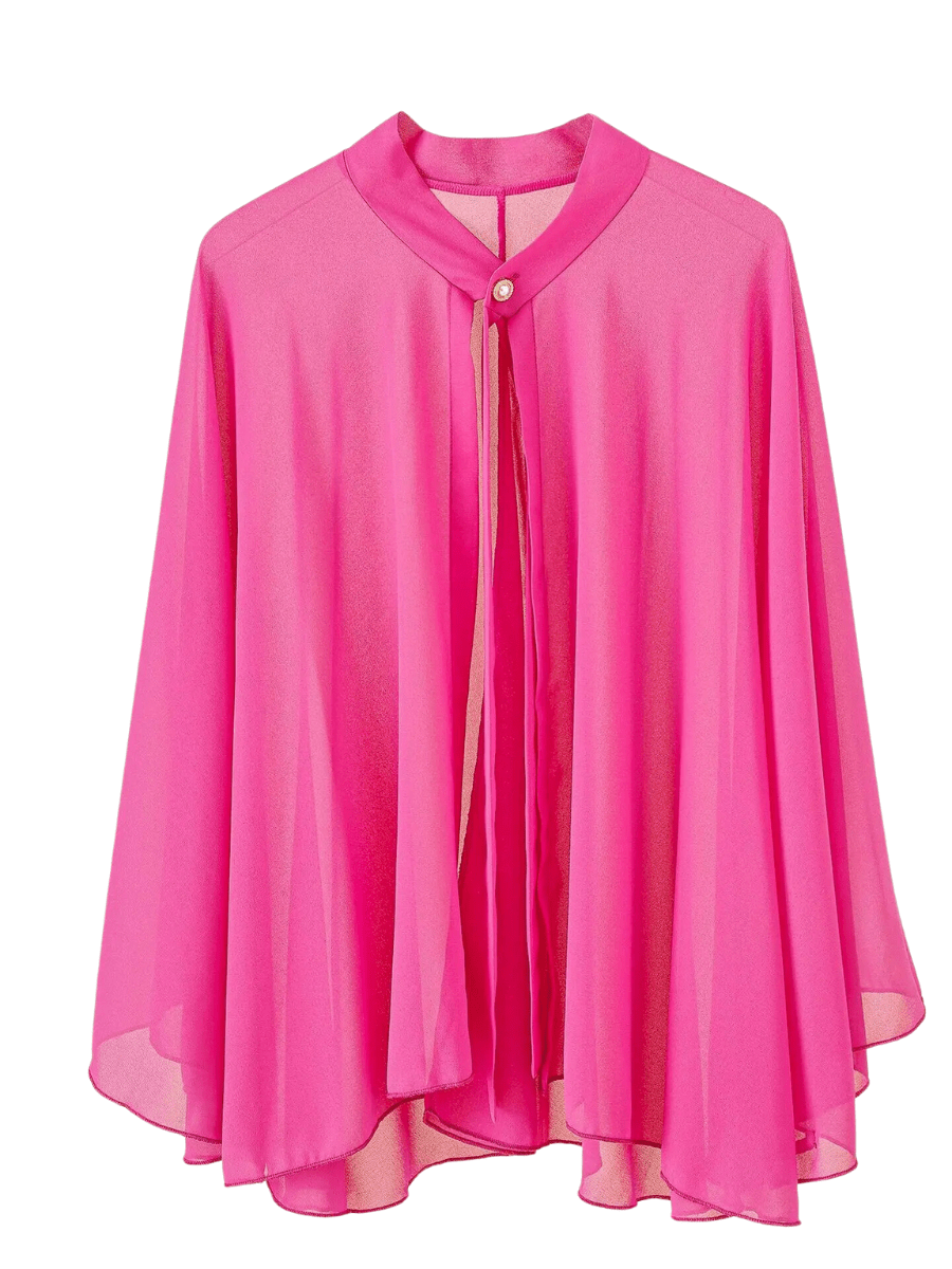 Poncho Aérien Chic Couleurs Variées  Rose / Taille Unique / Polyester