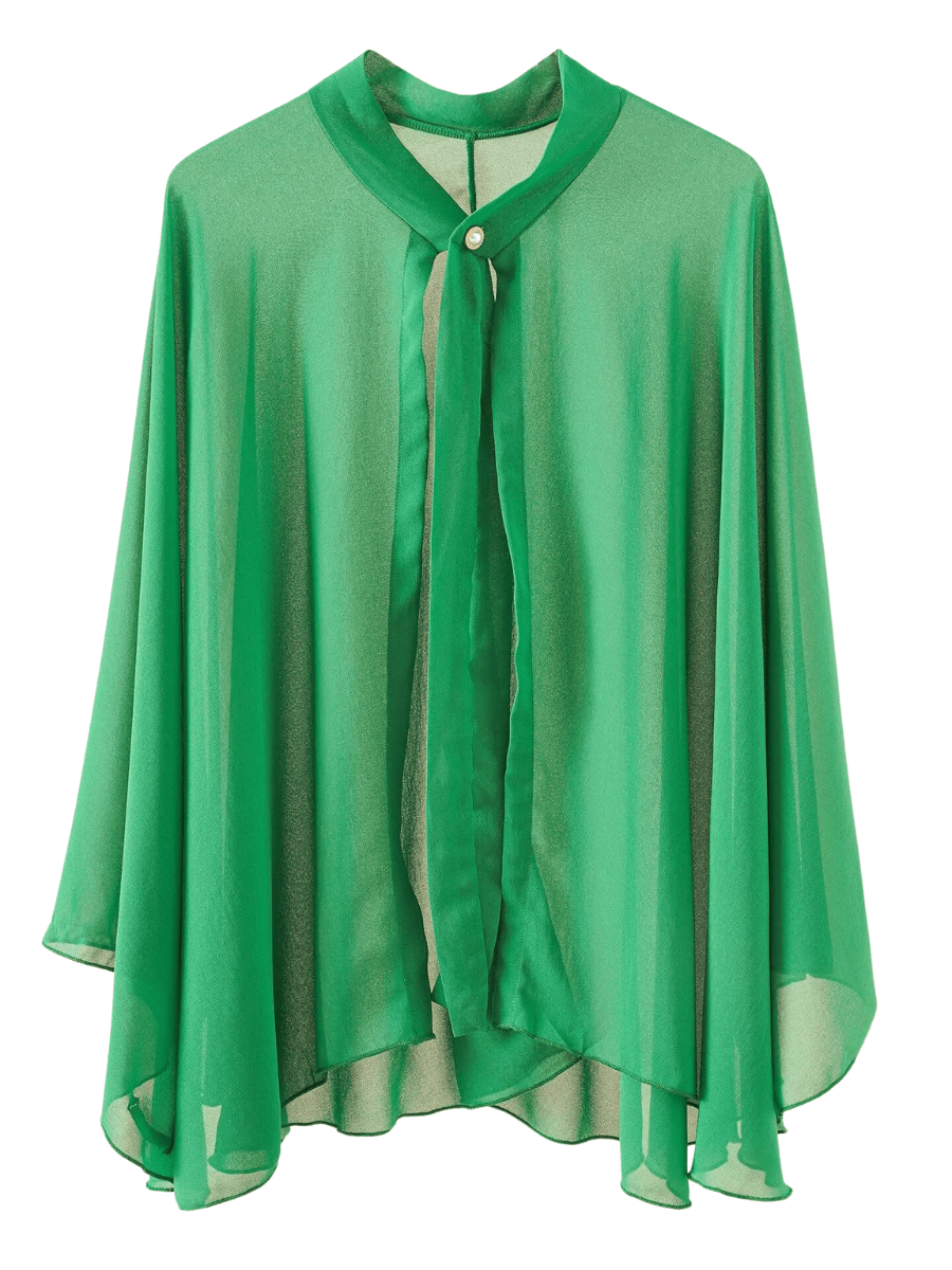 Poncho Aérien Chic Couleurs Variées  Vert / Taille Unique / Polyester