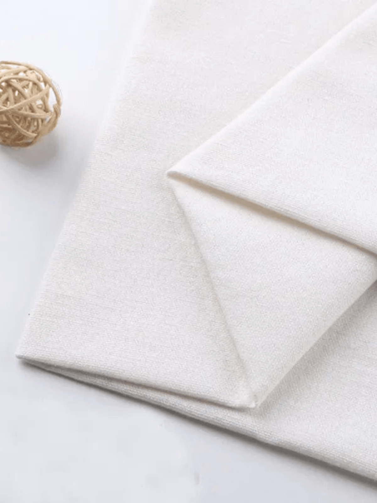 Tissu Coton/Lin pour Poncho DIY  Blanc / 0.5mX1.5m / Coton/Lin