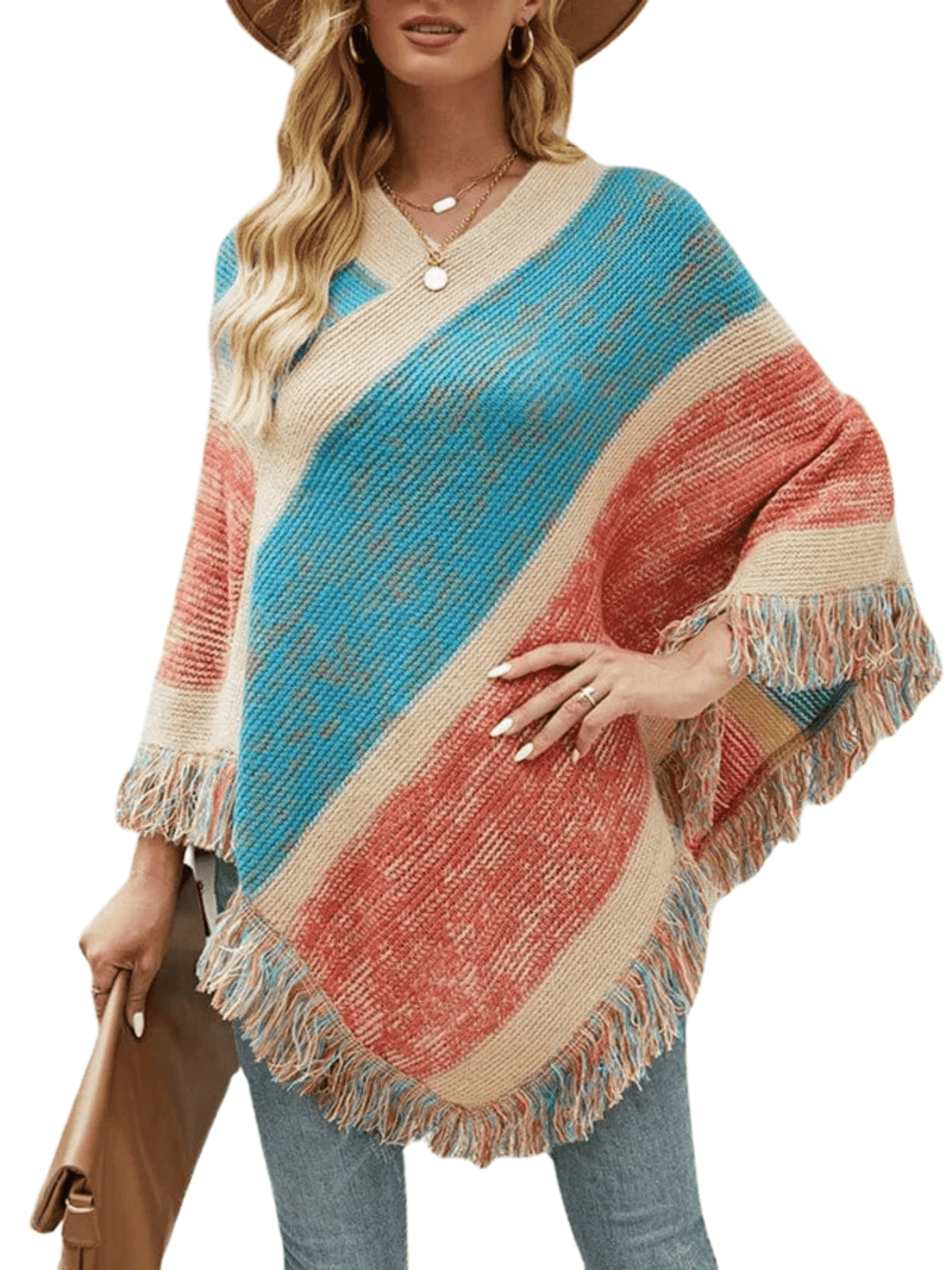 Poncho Femme  'Arc-en-Ciel Chic' 