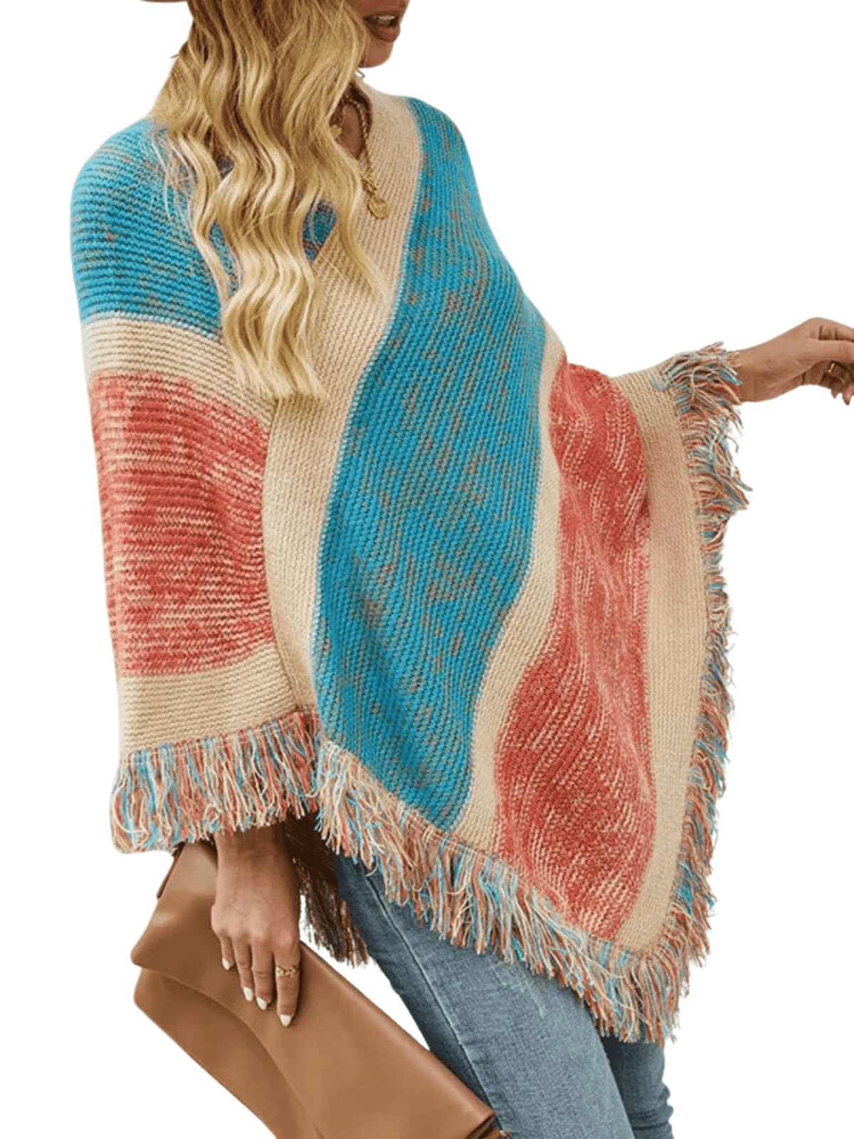 Poncho Femme  'Arc-en-Ciel Chic' 