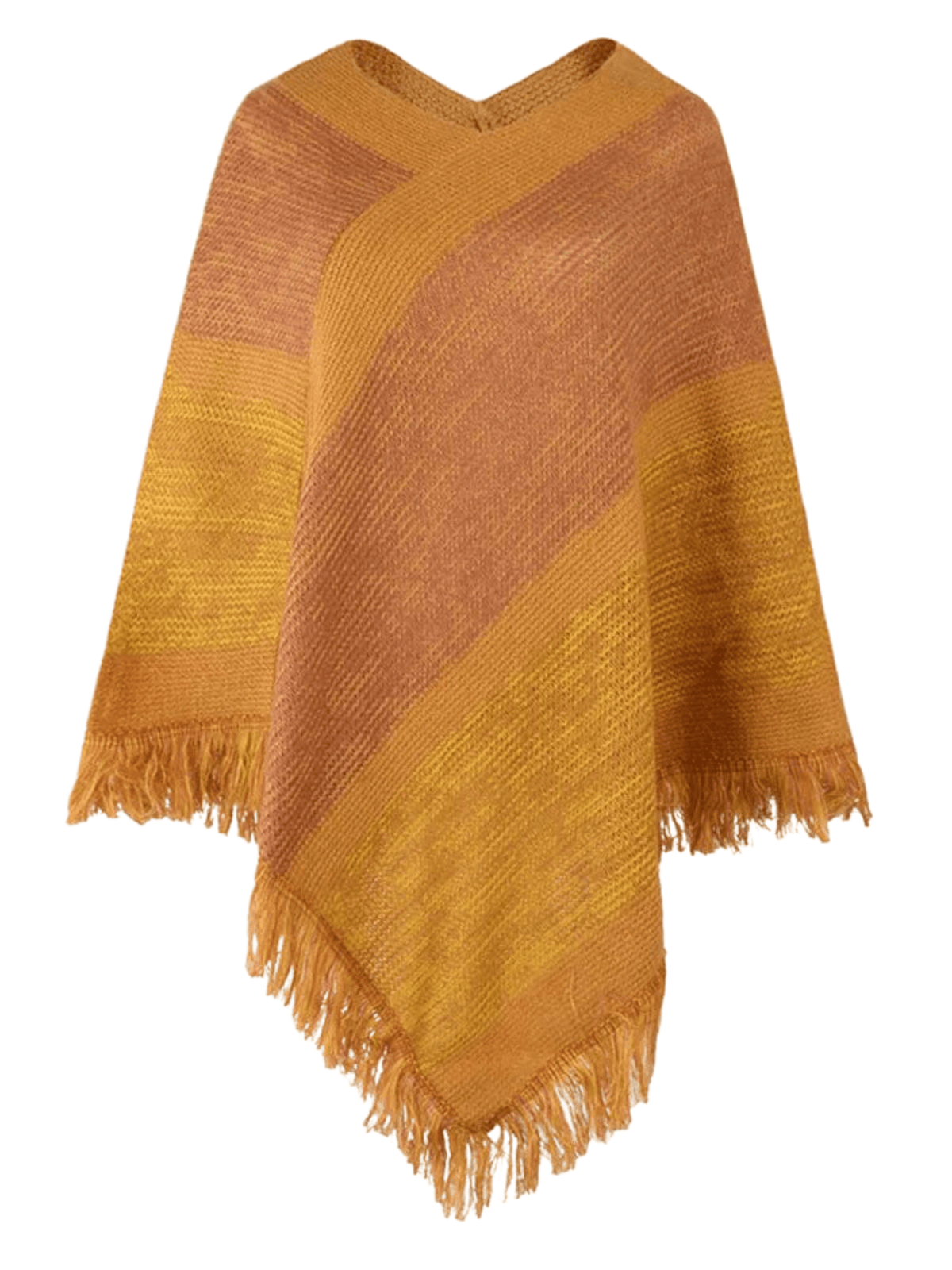 Poncho Femme  'Arc-en-Ciel Chic'  Jaune / Taille Unique / Acrylique Doux