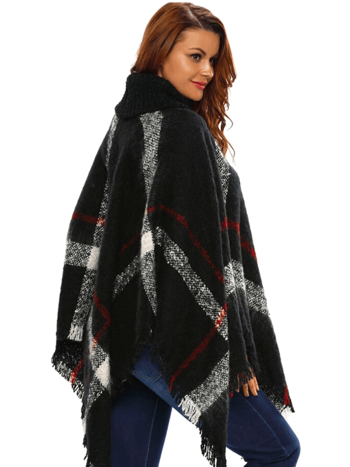 Poncho Femme Chic Rayé 