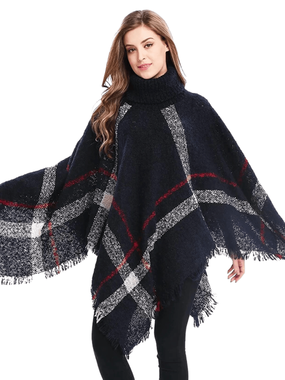 Poncho Femme Chic Rayé 