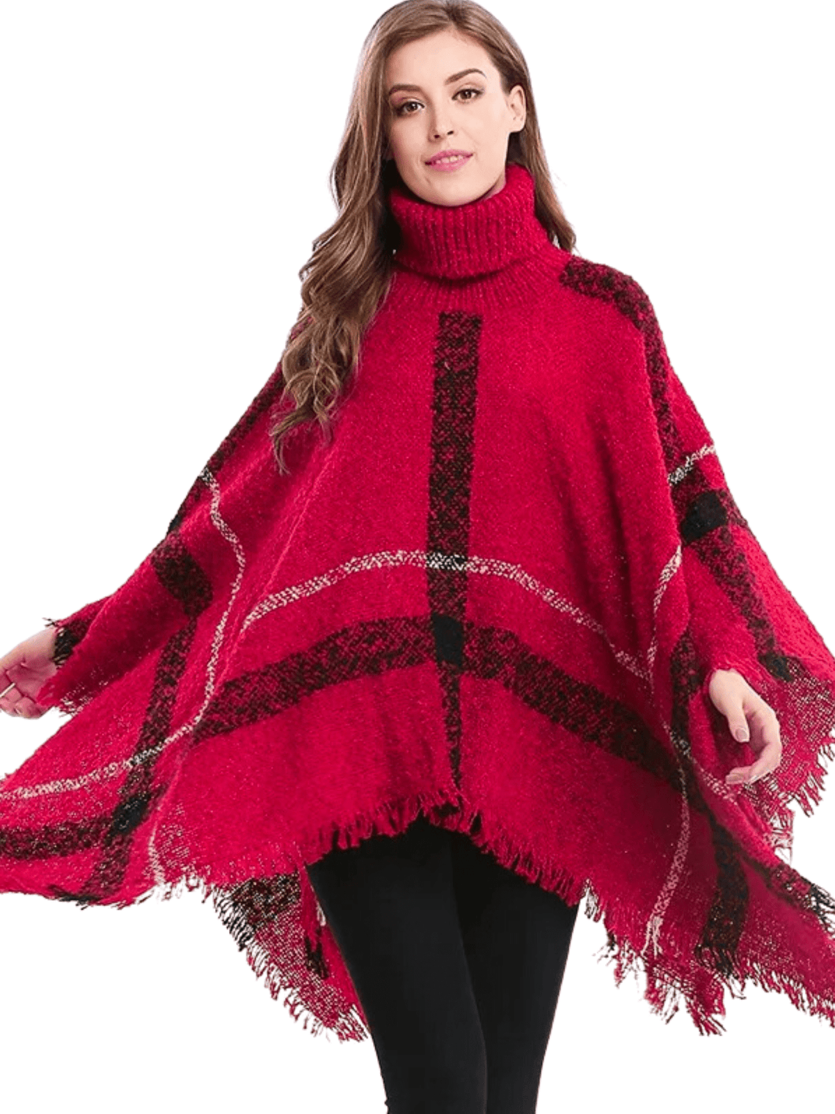 Poncho Femme Chic Rayé 